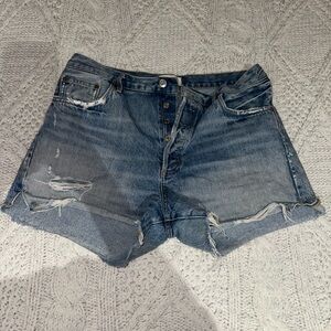 Agolde Distressed Blue Jean Shorts (32)